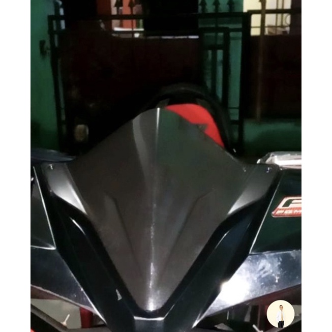VISOR BEAT FI ALL NEW /BEAT DELUXE 2016- 2021 WINDSHIELD HONDA BEAT FI ALL FULL BLACK GLOSSY MOSCOW ANTI PECAH FREE DOUBLE TAPE KUALITAS PREMIUM