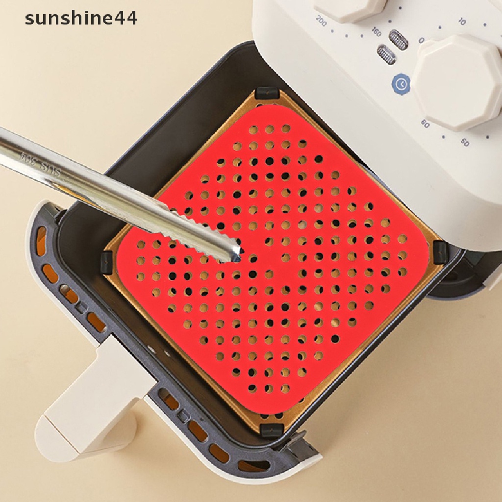 Sunshine Alas Air Fryer Anti Lengket Bentuk Bulat / Kotak Bahan Silikon Food Grade