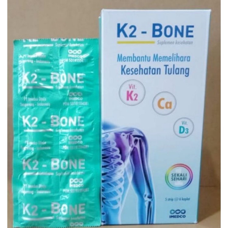 K2-BONE (Vitamin D3 dan K2 plus Kalsium) kesehatan jantung dan tulang imedco