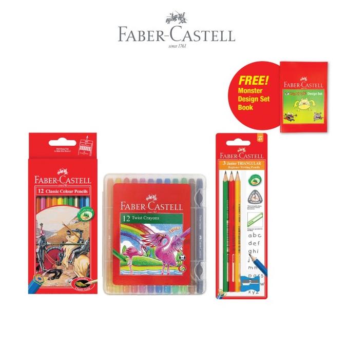 

Faber-Castell Paket Mewarnai & Pencil set 3 Free Buku Mewarnai