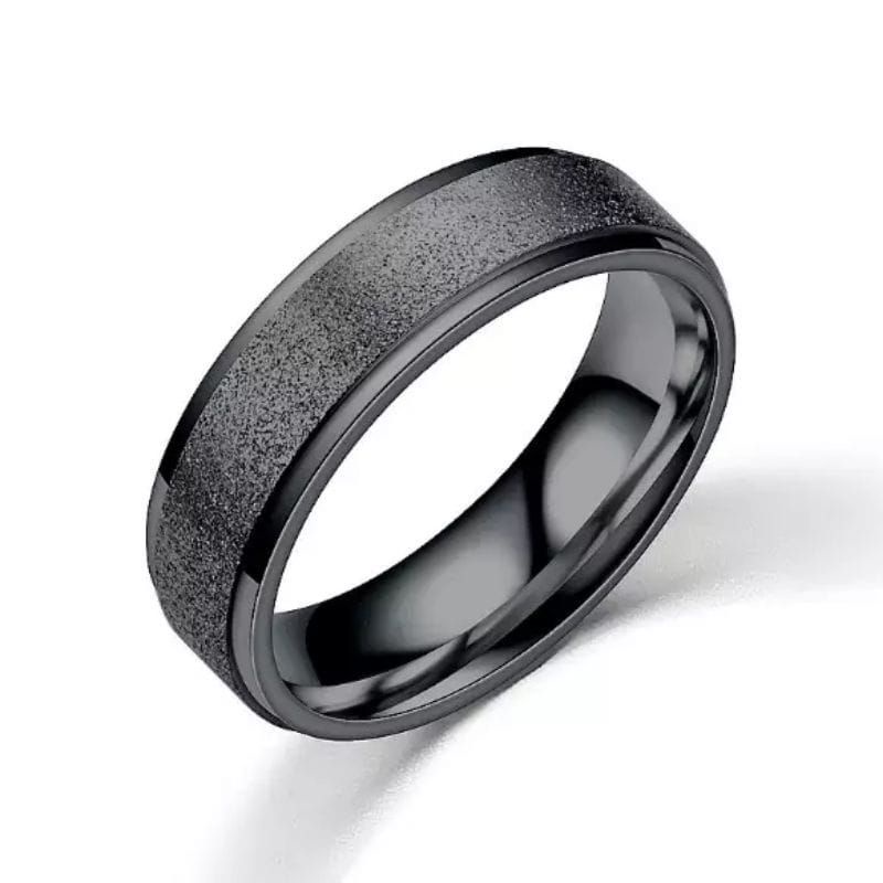 CINCIN TITANIUM HITAM PASIR BAGUS BERKUALITAS STAINLESS STEEL PRIA WANITA NIKAH