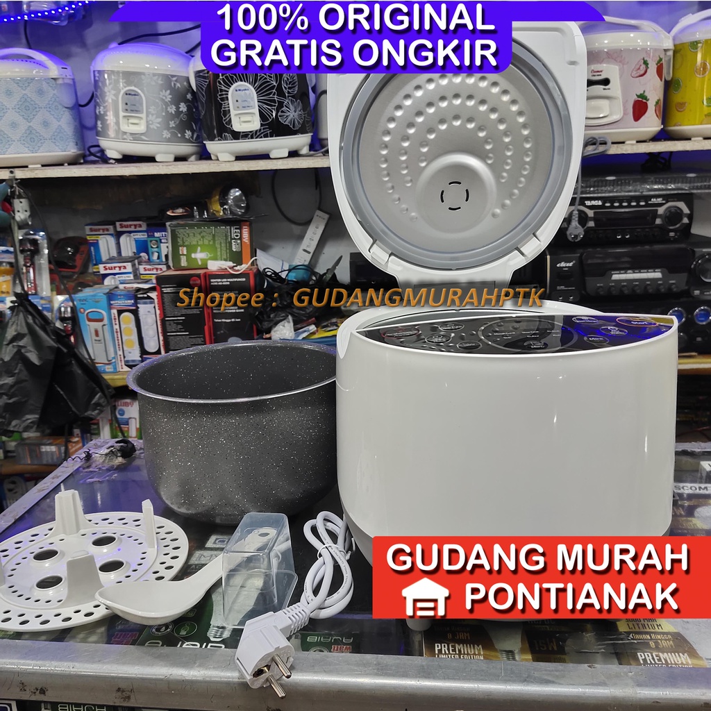 Rice Cooker PHILIPS 1.8L Digital HD4515/33 - 400Watt, 4515 33 8 Menu, White, putih, mejikom multi fungsi magic com penanak nasi