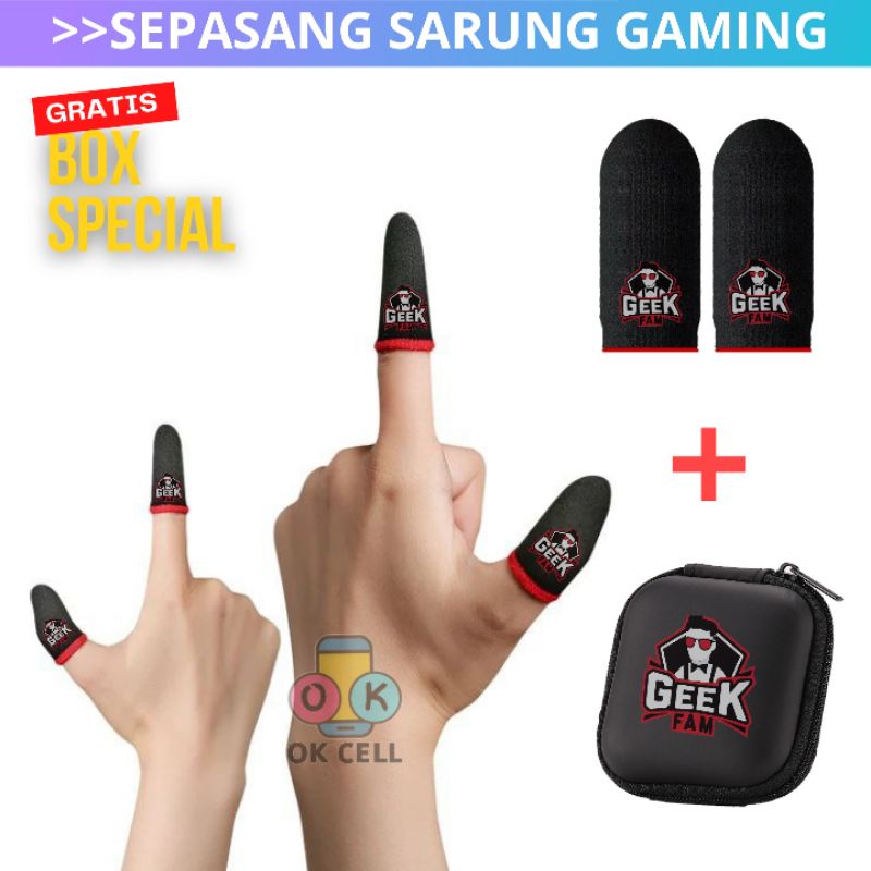 GEEK ESPORT Sarung Tangan Jari Jempol Game Gaming Gamers Anti Keringat Sensitif Premium