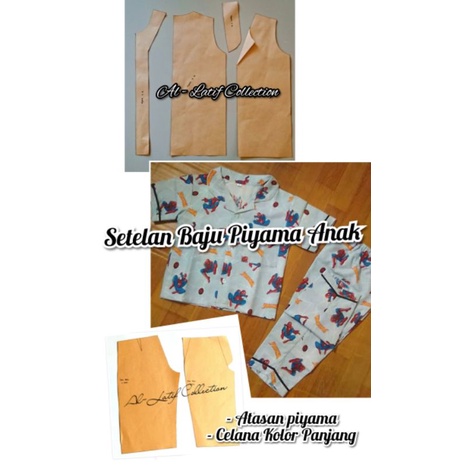 pola instan / pola jiplak PIYAMA ANAK