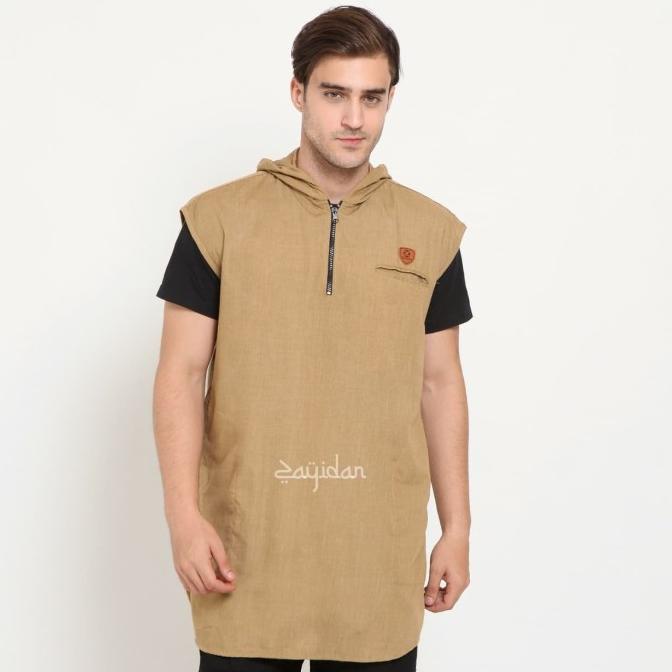 Zayidan Rompi Sholat Hoodie Muslim Pria - Khaki