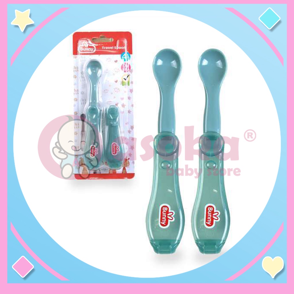 Lusty Bunny Travel Spoons Sendok Makan Bayi Isi 2 ALB-1001 ASOKA