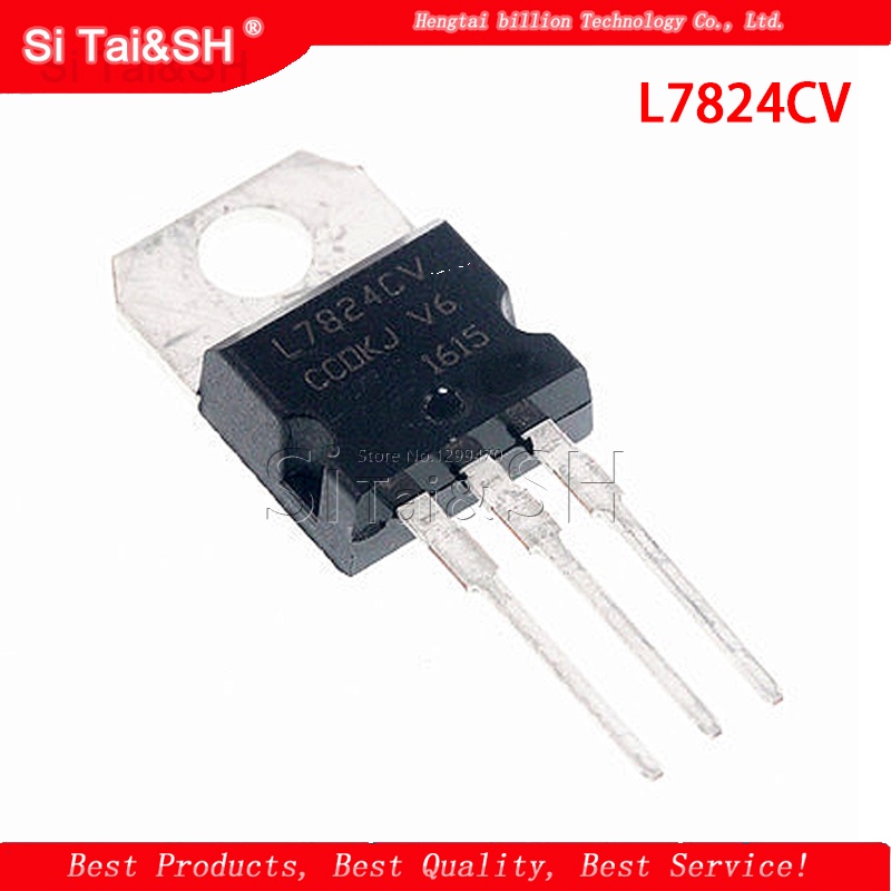 10pcs L7824CV TO220 L7824 TO-220 7824 LM7824 MC7824 IC Baru Dan original 新边进口