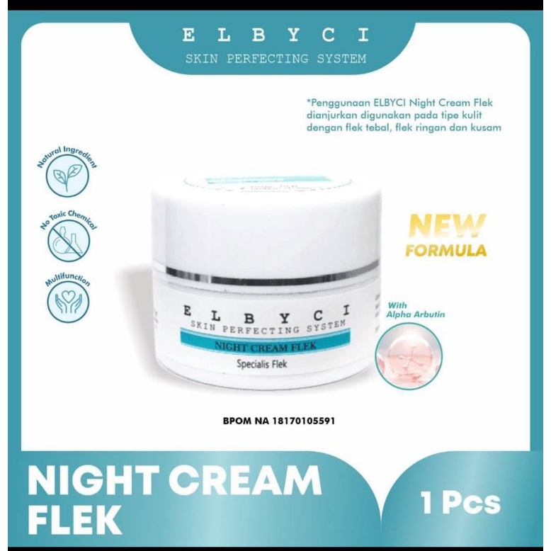 Elbyci night cream flek - krim malam flek melasma elbyci BPOM