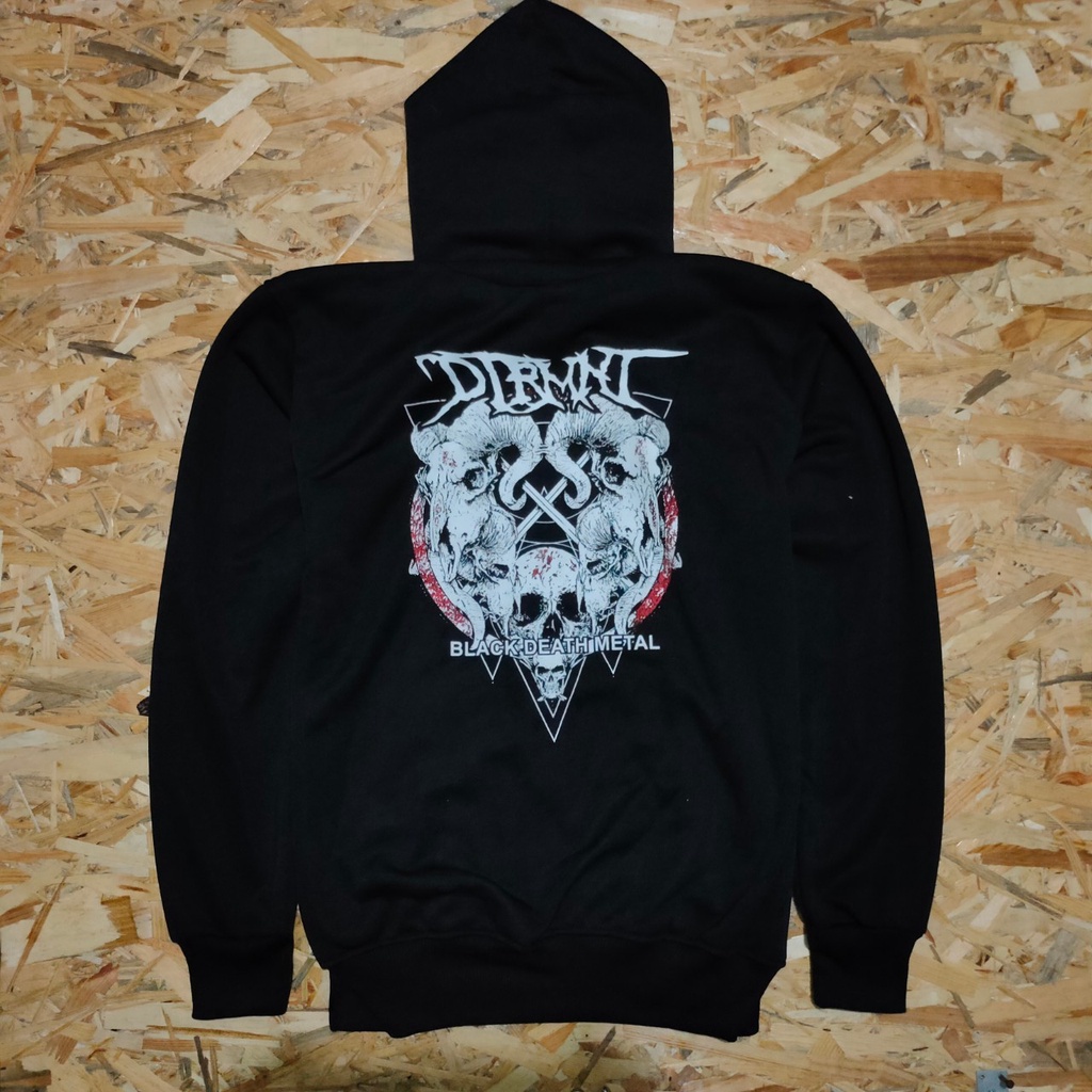 HARDCORE Hoodie Zipper Vano Black Logo Tengkorak Blakang Jumper Pria Wanita Terbaru dan Termurah Premium Basic