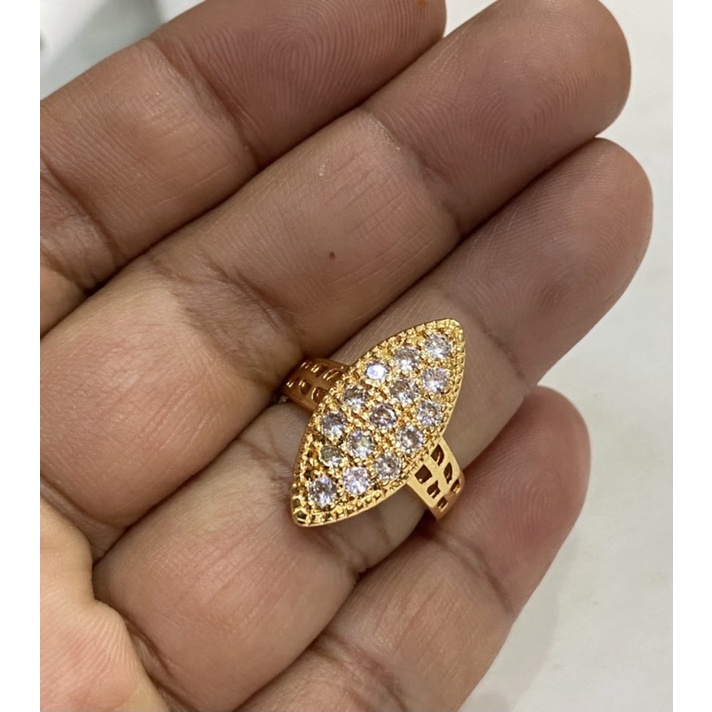 [tiara] cincin wanita / cincin dobel love / cincin lapis emas / cincin permata berloan