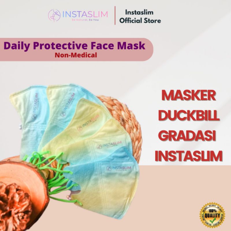 Masker Duckbill Instaslim Gradasi Ecer/Satuan Murah 3ply cantol kuping