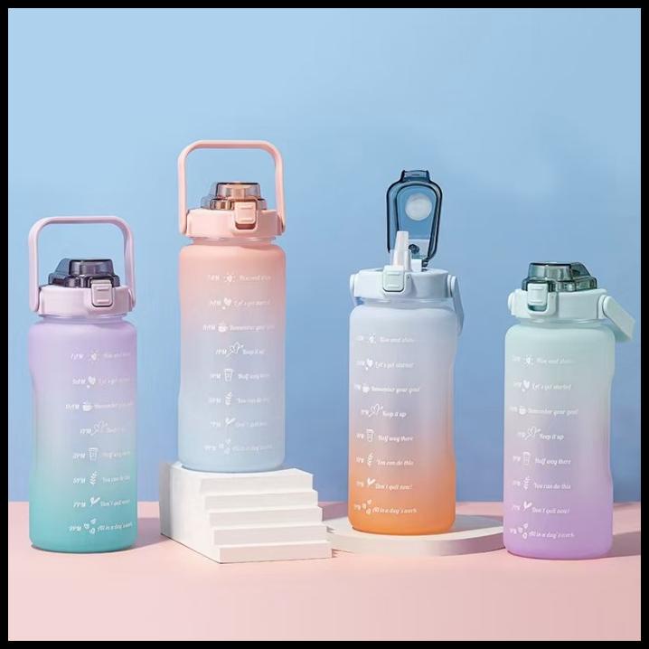 Botol Minum Tritan Quifit Penanda Waktu 2L Handle - Botol Minum 2Liter