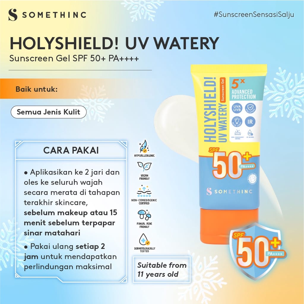 Image of SOMETHINC Holyshield! UV Watery Sunscreen Gel SPF 50+ PA++++ - Sunscreen Sensasi Salju #5