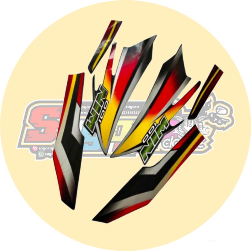 Stiker Striping Setriping Pres Honda Win 100 Tahun 2003-2005 Warna Merah