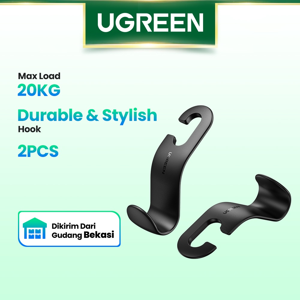 【Stok Produk di Indonesia】Ugreen 2pcs Kait Gantungan Taskantong Belanjaan Untuk Sandaran Kepala Jok Mobil