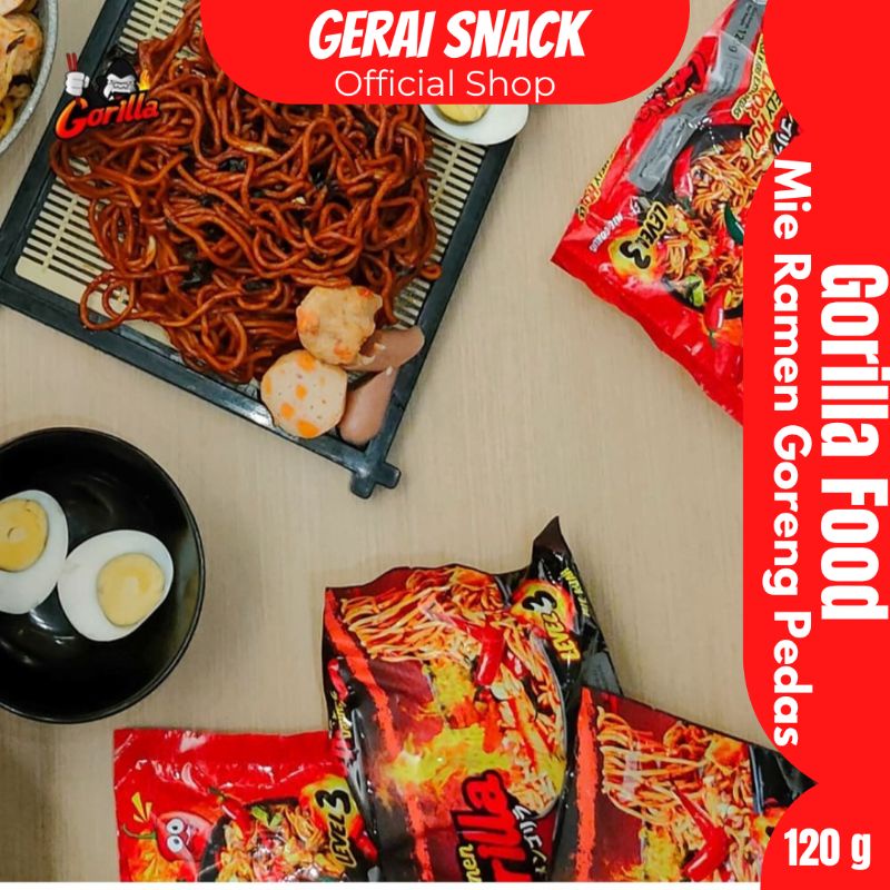 Mie Goreng Ramen Gorilla Juaranya Pedas  Best Seller (120gr)