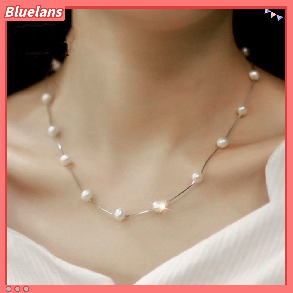 Kalung Choker Rantai Pendek Hias Mutiara Tiruan Untuk Wanita