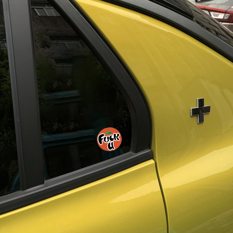 Fanta LOGO Funny Motorcycle Waterproof Sticker Nakal Orange Car Rar Car Window Decorative Decal Untuk Vespa