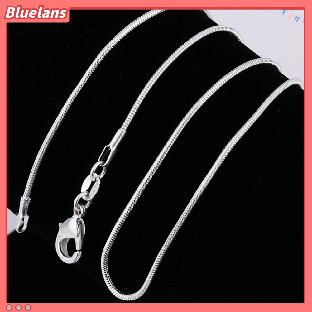 Bluelans Kalung Wanita Model Tulang Ular Bahan Tembaga Lapis Silver Untuk Hadiah Ulang Tahun