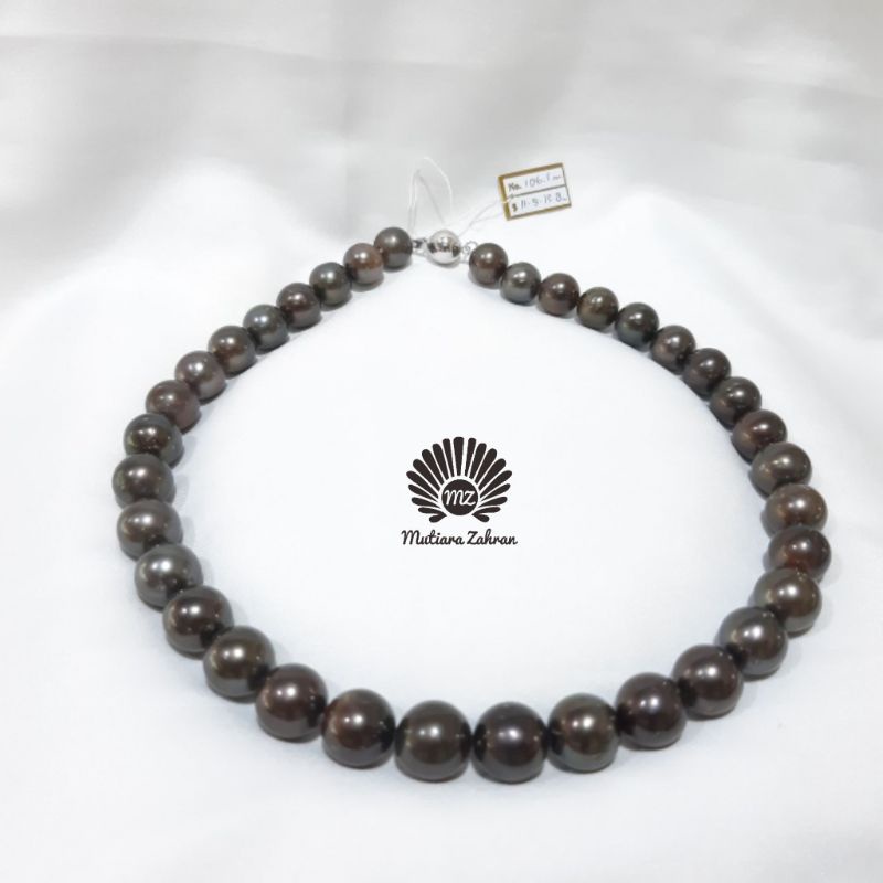 Kalung Mutiara Hitam// Mutiara Air Laut Original Bersertifikat