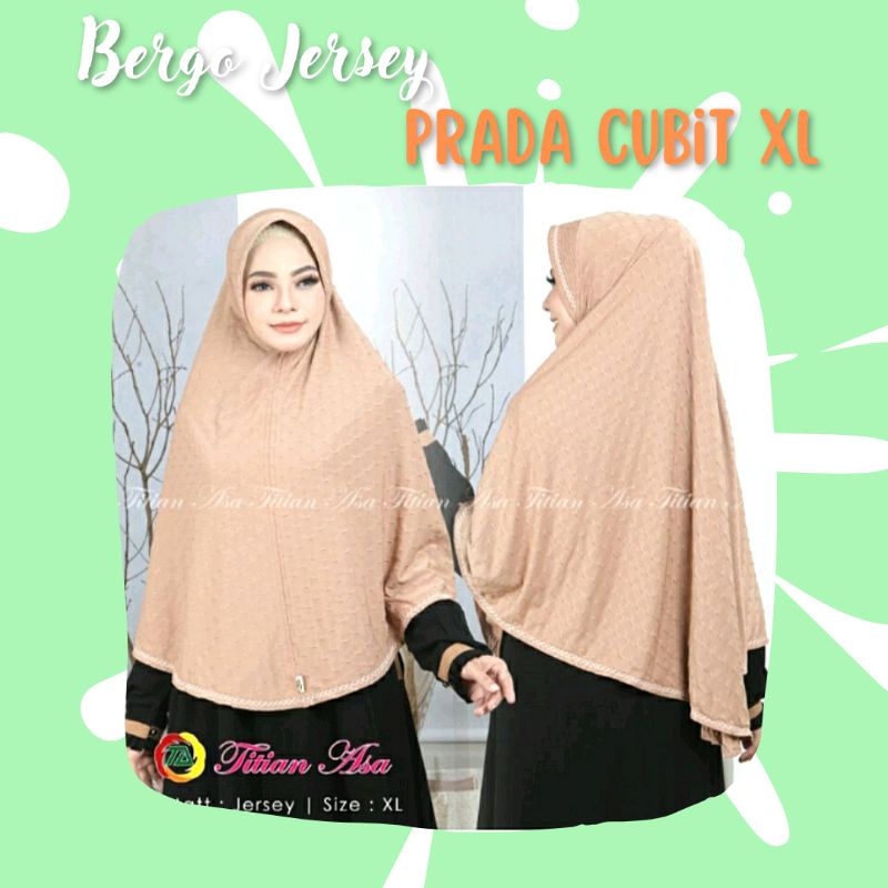 khimar jersey prada cubit size xl khimar pinguin bahan adem