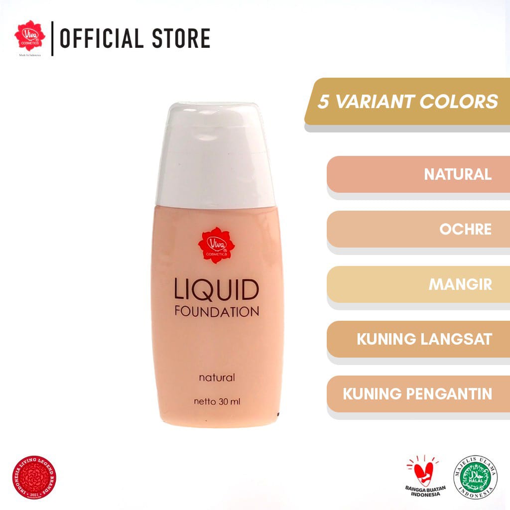 Viva Liquid Foundation 30 ml (Tersedia 5 Varian Warna) Kosmetik Arjuna