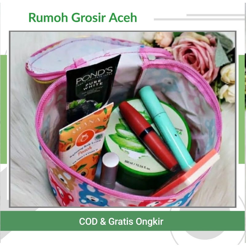 [ACEH] POUCH KOSMETIK BULAT RESLETING