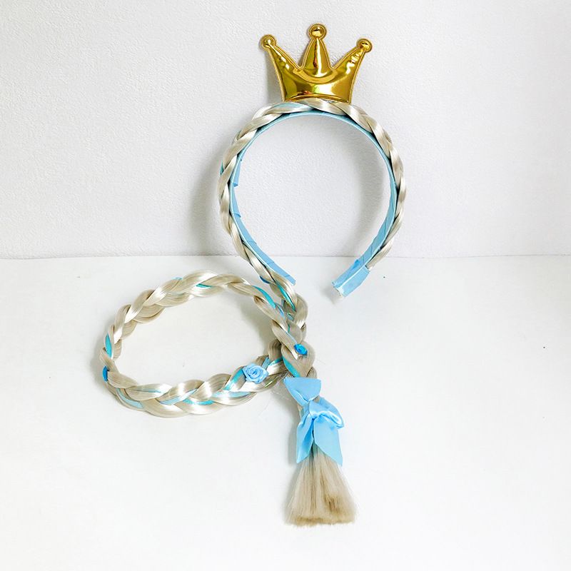 A37 Bando Anak Rambut Wig Kepang Style Princess Elsa Frozen / Bandana Anak