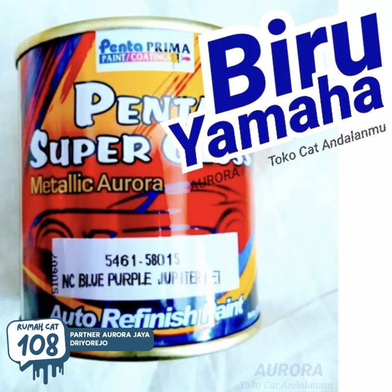 Cat Penta Super Gloss NC Blue Purple Jupiter Met 200ml Biru Metalik Yamaha Motor / Metallic Metalic 