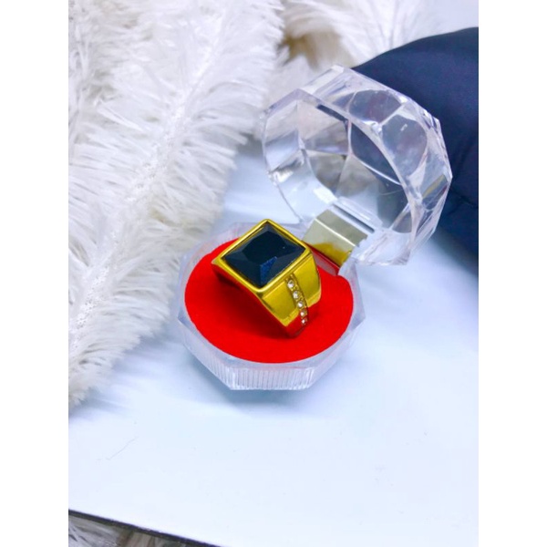 Cincin fashion cowok keren batu onyx titanium 0837