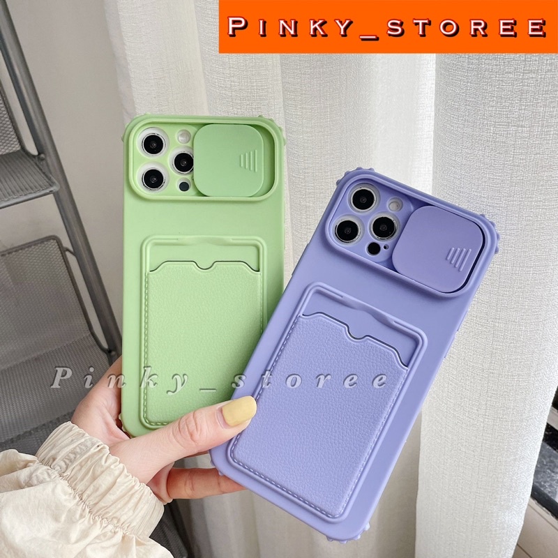 CASE SLOT CARD INFINIX HOT 12/ HOT 12PLAY/ HOT 12i/ HOT 11/ HOT 11S NFC/ HOT 11PLAY / SOFT CASE MACARON SLOT CARD/ SILIKON CASING SLIDE CAMERA + SLOT CARD HOLDER/ KARTU