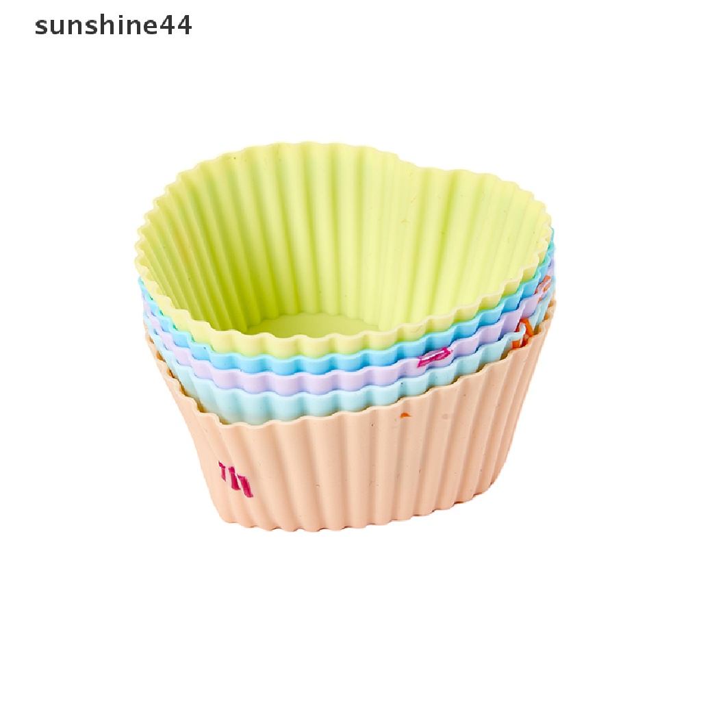 Sunshine 5PCS Cetakan Kue Muffin / Puding Bahan Silikon