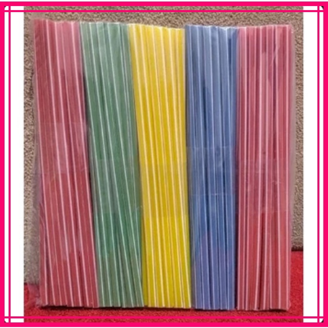 (1pack isi +-70pcs) Sedotan Plastik Lorek / Sedotan Es Plastik Warna Warni