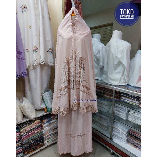 Mukena Kerancang Sulam Tarawang Pilep mix Suji Tangan Bahan Hima Premium Khas Bukittinggi