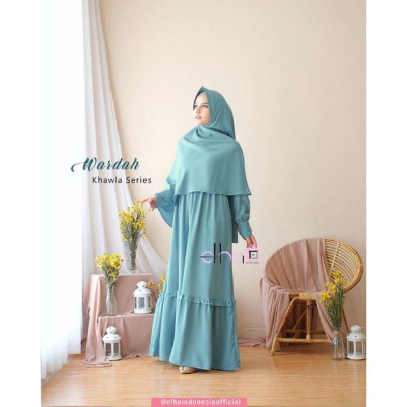 gamis polos kaola set khimar / gamis jumbo murah / gamis syar'i terbaru / gamis bigsize L XL XXL 3XL