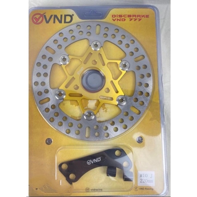 DISC BRAKE VND 220MM MIOJ-MIOGT-MIOZ-MIOS-MIOM3-FINO-XRIDE 125 CAKRAM VND FLOATING ANTI PANAS PLUS BREKET UKURAN 220MM