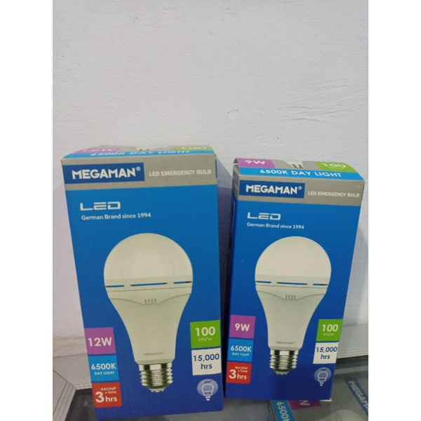 lampu LED megaman BULB emergency 9w,12w
