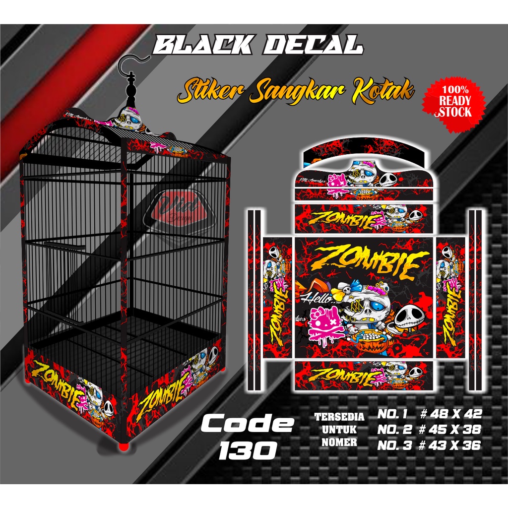 Decal Sticker Sangkar Kotak kandang Kacer BNR  No 1 2 3 4