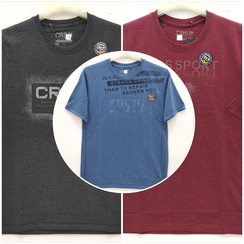 kaos oblong tulisan basic CRS 91 full combed L XL XXL