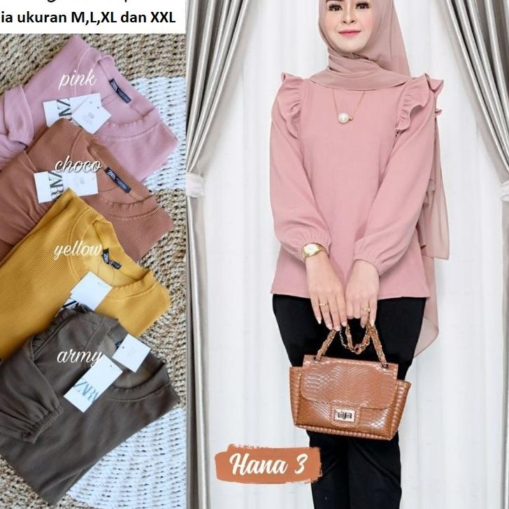 Produk terbaru--Atasan Suky Top Blouse Lengan Panjang Bahan ITY Crepe / Atasan Kekinian / Atasan Mur