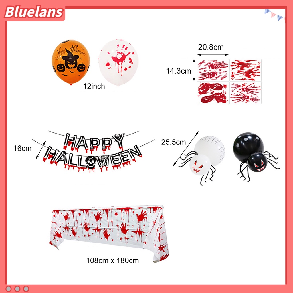 1 Set Balon Bentuk Bulat Bahan Aluminum Film Elastis Untuk Dekorasi Pesta Halloween