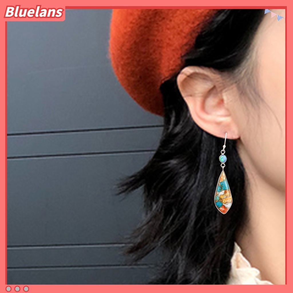 1 Pasang Anting Menjuntai Bahan Logam Gaya Retro Untuk Wanita