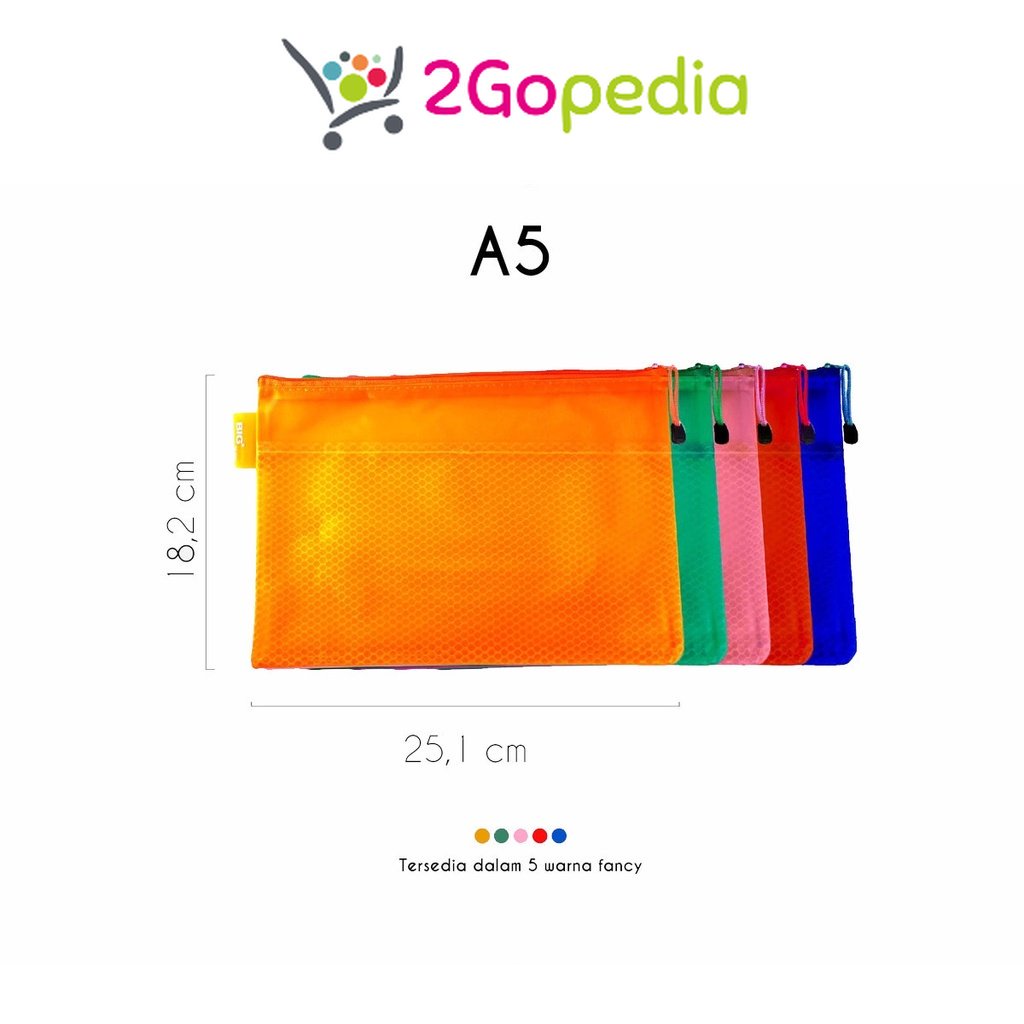 

Pocket File/ Map Zipper Resleting 9001 Ukuran A5 Big Grosir Murah Atk