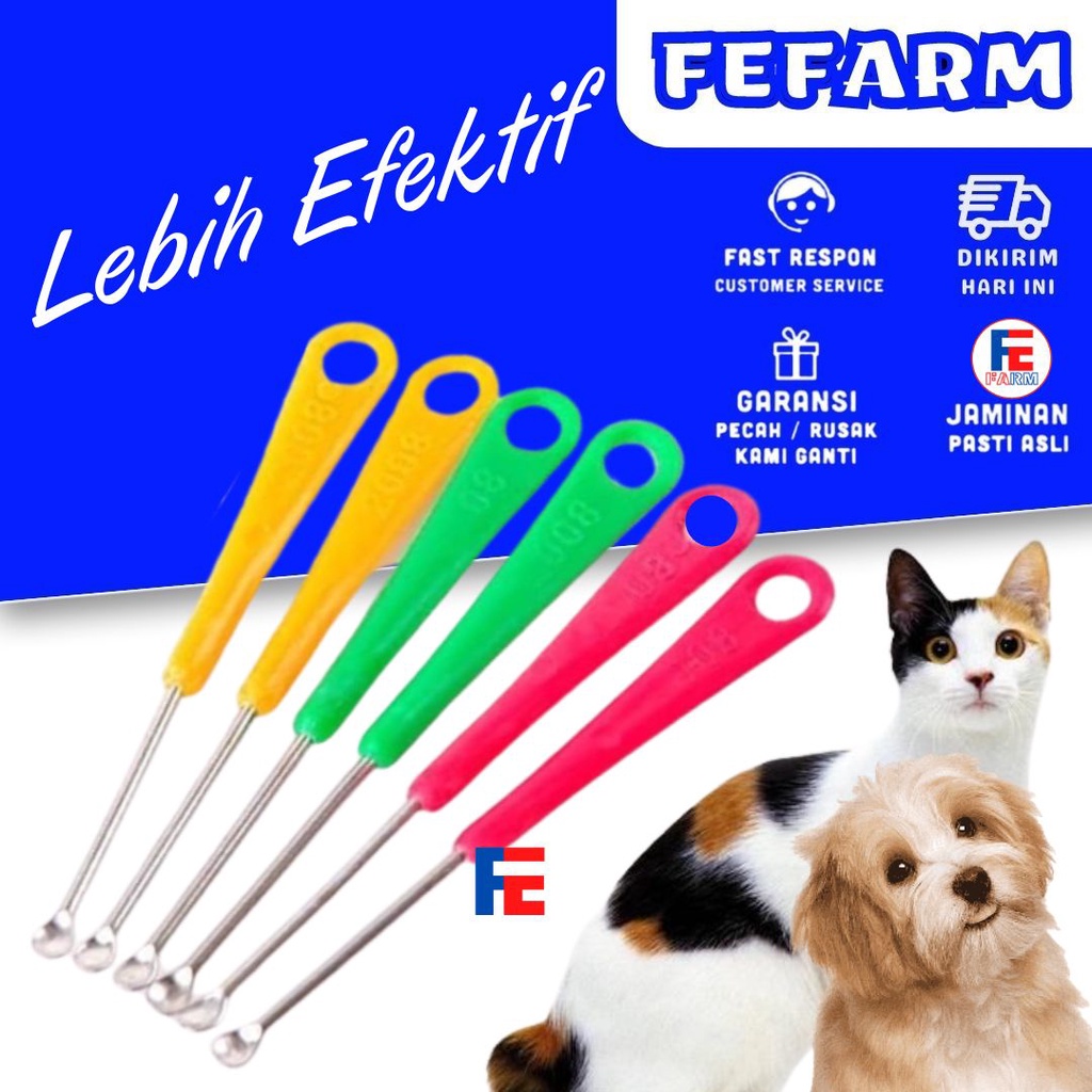 Korek Kuping Kucing dan Anjing - Korek Kuping Hewan Stainless Steel Grooming Hewan FEFARM