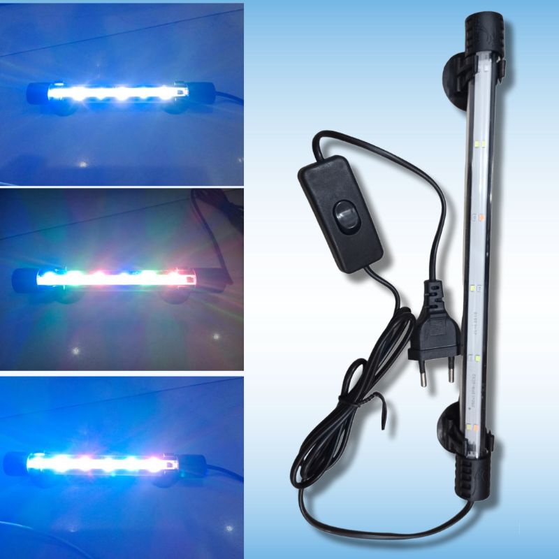 Lampu Celup Led Aquarium Aquascape ROSSTON T420 DBL BIRU PUTIH 3X GANTI WARNA