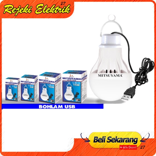 Bohlam Led USB Mitsuyama Kabel 1.5 Meter - Cool White Lampu Led USB