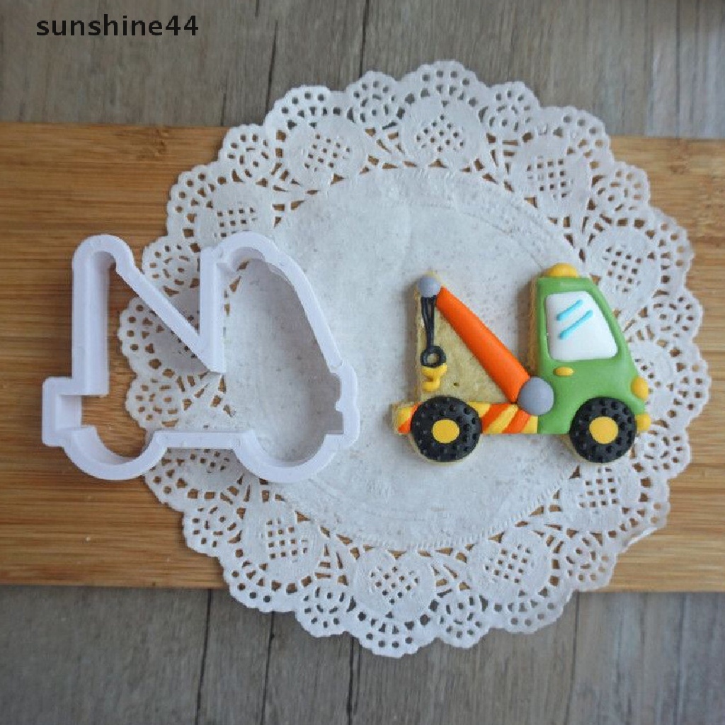 Sunshine 8pcs Cetakan Pemotong Adonan Kue Cookie Desain Mobil Truk DIY