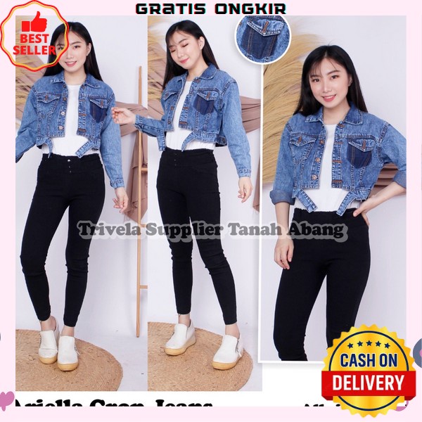 Jaket Crop Jumbo Jeans Denim Jaket Oversize Bigsize Wanita Jaket Jins Cewek Terbaru Kekinian Levis (
