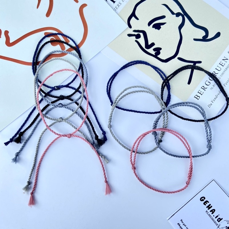 Gelang tali ulir / Gelang wanita minimalis | Gelang polos terbaru