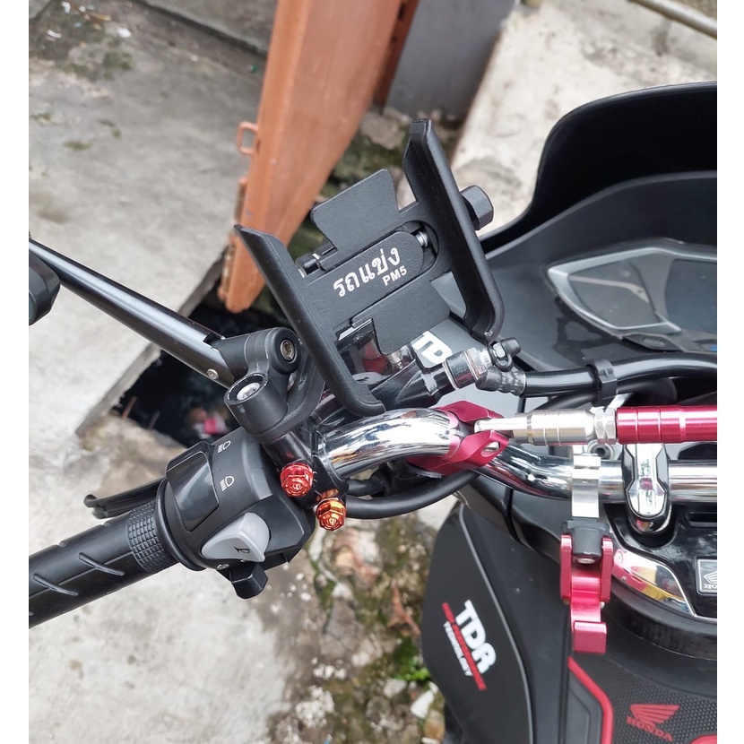 holder hp motor kualitas premium thailand full cnc holder motor stang dudukan spion usb dan non usb universal